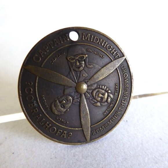 VINTAGE ORIGINAL 1940 CAPTAIN MIDNIGHT DECODER PREMIUM RADIO SHOW BRONZE COIN - Picture 4 of 6